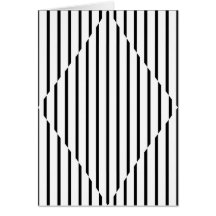 Optical Illusion Diamond Lines Black White Greeting Card