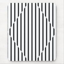 Optical Illusion Diamond Lines Black White Mousepads