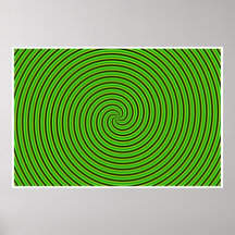 Optical Illusion Hypno Green Poster