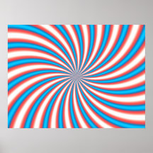 Optical Illusion Hypno Red Blue Poster