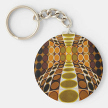 Optical Illusion Retro Design Key Chain