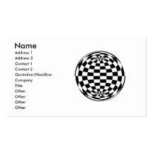 Optical Illusion Round checkers Black White Business Card Templates