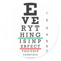 Optometry Eye Chart Illustration Round Sticker