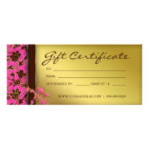 Or Brown rose floral de spa de salon de certificat Carte Double Customisable