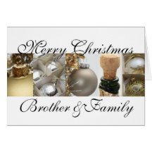 Or de Joyeux Noël de frère et de famille sur le ch Cartes De Vœux