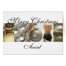 Or de Joyeux Noël de tante sur le coll de Noël bla Carte De Vœux
