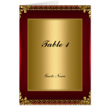 Or et carte et menu rouges de placement de Tableau