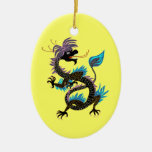 Or et ornement noir de coutume de dragons