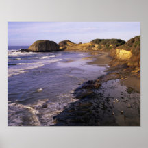 OR, Oregon Coast, Newport, shoreline at Seal Poster