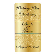 Or sur l'étiquette de vin de mariage d'or étiquettes d’expédition