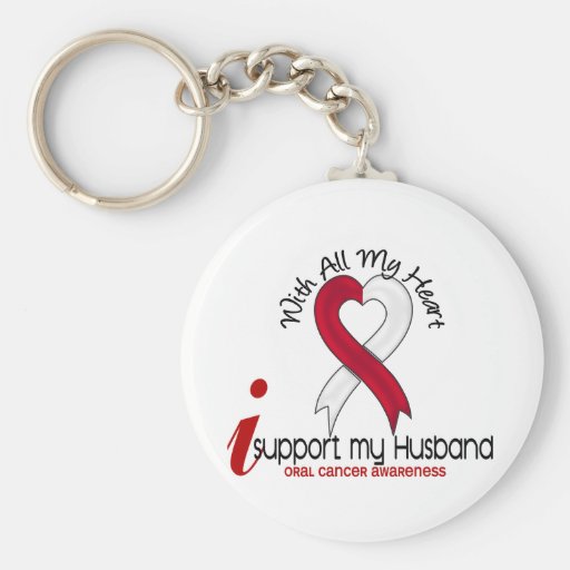 ORAL CANCER I Support My Husband Keychains