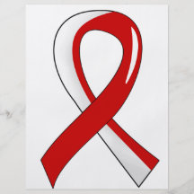 Oral Cancer Red White Ribbon 3 Custom Flyer