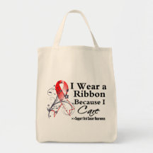 Oral Cancer Ribbon Because I Care Bags