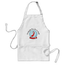 Oral Cancer Ribbon Merry Christmas Snowglobe Aprons