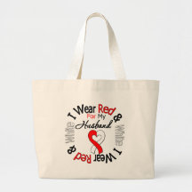 Oral Cancer Ribbon Support Husband Tote Bags