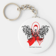 Oral Cancer Tribal Butterfly Keychain