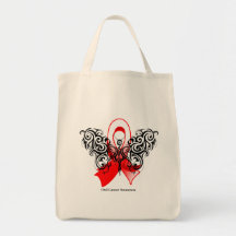 Oral Cancer Tribal Butterfly Tote Bags