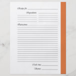 Orange 2-sided Recipe Pages Flyers