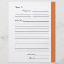 Orange 2-sided Recipe Pages Flyers