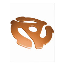 Orange 3D 45 RPM Adapter Post Cards