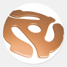 Orange 3D 45 RPM Adapter Round Sticker