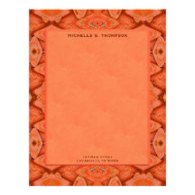 orange abstract customized letterhead