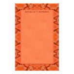 orange abstract customized stationery