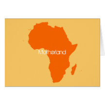 Orange Africa Continent Card