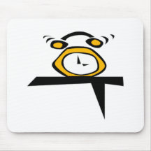 Orange Alarm Clock Mouse Pads