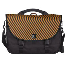 Orange and Black Diagonal Stripes Commuter Bag