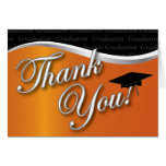 Orange and Black Graduation Thank You Cards