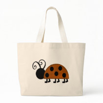 Orange and Black Lady Bug Tote Bags