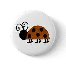 Orange and Black Lady Bug Buttons