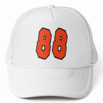 ORANGE AND BLACK NUMBER 88 MESH HAT