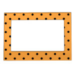 Orange and Black Polka Dot Pattern. magnetic frames