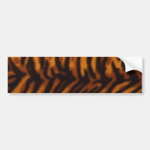 Orange And Black Tiger Print Rug Photograph Bumper Stickers