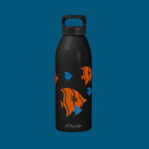 Orange and Blue Angel Fish water bottles