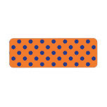 Orange and Blue Polka Dots Return Address Label