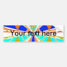 Orange and blue rectangle design bumper sticker