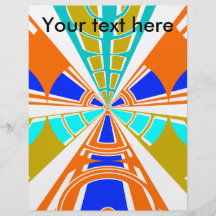Orange and blue rectangle design full colour flyer