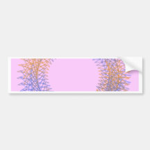Orange and blue spiky spirograph bumper sticker