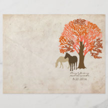 Orange and Brown Autumn Horses Custom Flyer