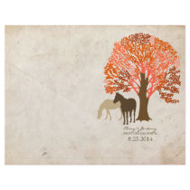 Orange and Brown Autumn Horses Custom Flyer