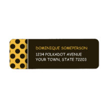 Orange and Brown Polka Dot Return Address Labels