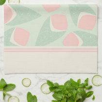 Orange and Green Cool Retro Pattern Dish Towel kitchen towels