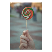 Orange and green lollipop photo