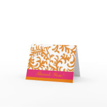 Orange and Pink Floral Thank You