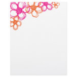 Orange and Pink Wild Flowers Custom Letterhead