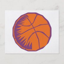 orange and purple basketball graphic flyers