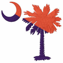 Orange and Purple Embroidered Palmetto Shirt Embroidered Shirt